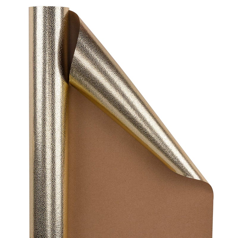 WRAPAHOLIC 30 Inch Gold Wrapping Paper Roll - Jumbo Roll Sparkle Gold for Birthday, Holiday, Wedding, Baby Shower Wrap - 30 inch x 16.5 feet - Image 2